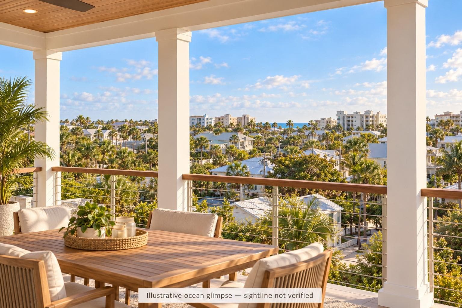 AI-generated view simulation for illustrative purposes only. Actual ocean views and sightlines are not guaranteed. - 219 FLORIDA AVE, NEW SMYRNA BEACH