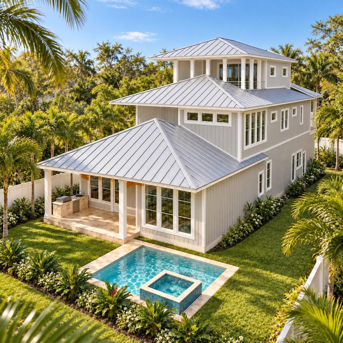 Architectural rendering for illustrative purposes only. Home is under construction. Final design, materials, finishes, and features may vary. - 219 FLORIDA AVE, NEW SMYRNA BEACH
