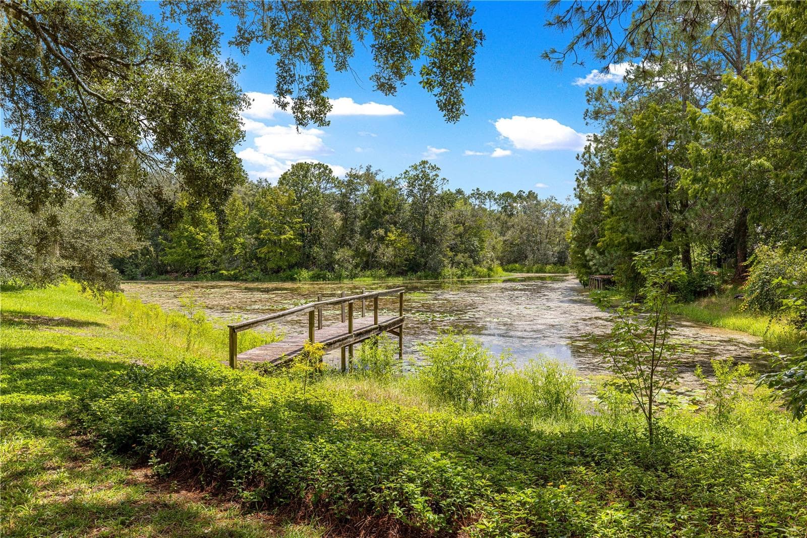#6 · Ground-level view of the wood dock and canal. - 7434 E CABIN LN, INVERNESS