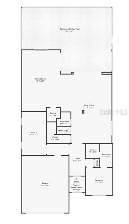 First floor plan - 16320 HIDDEN OAK LOOP, BRADENTON