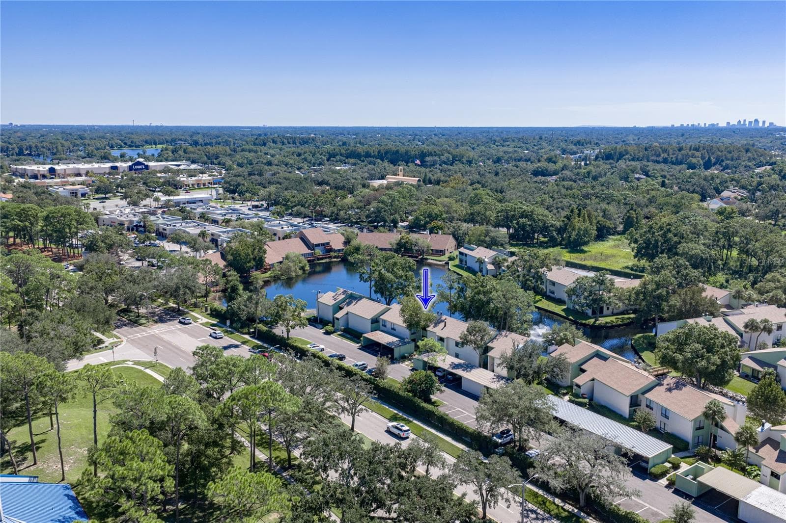 Arial View of Unit and Lake - 4106 PINELAKE LN #101, TAMPA