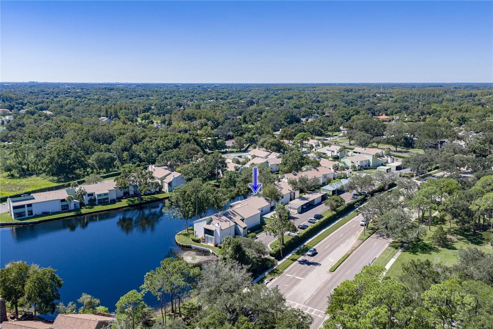 Arial View of Unit and Lake - 4106 PINELAKE LN #101, TAMPA