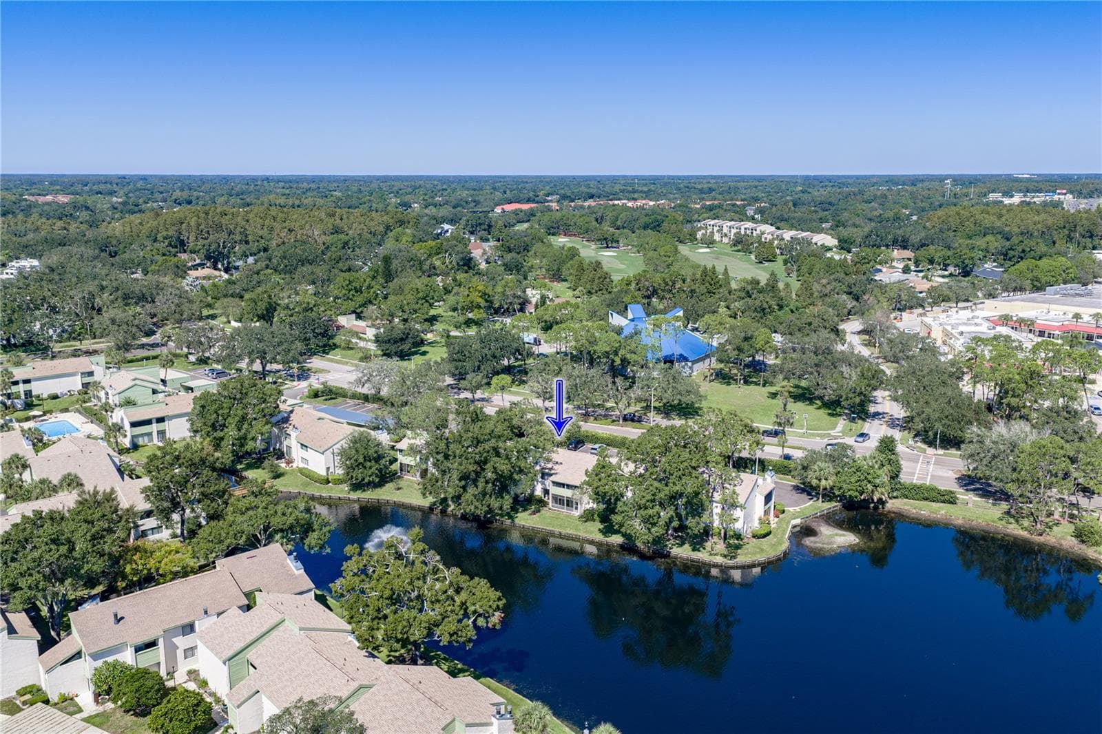 Arial View of Unit and Lake - 4106 PINELAKE LN #101, TAMPA