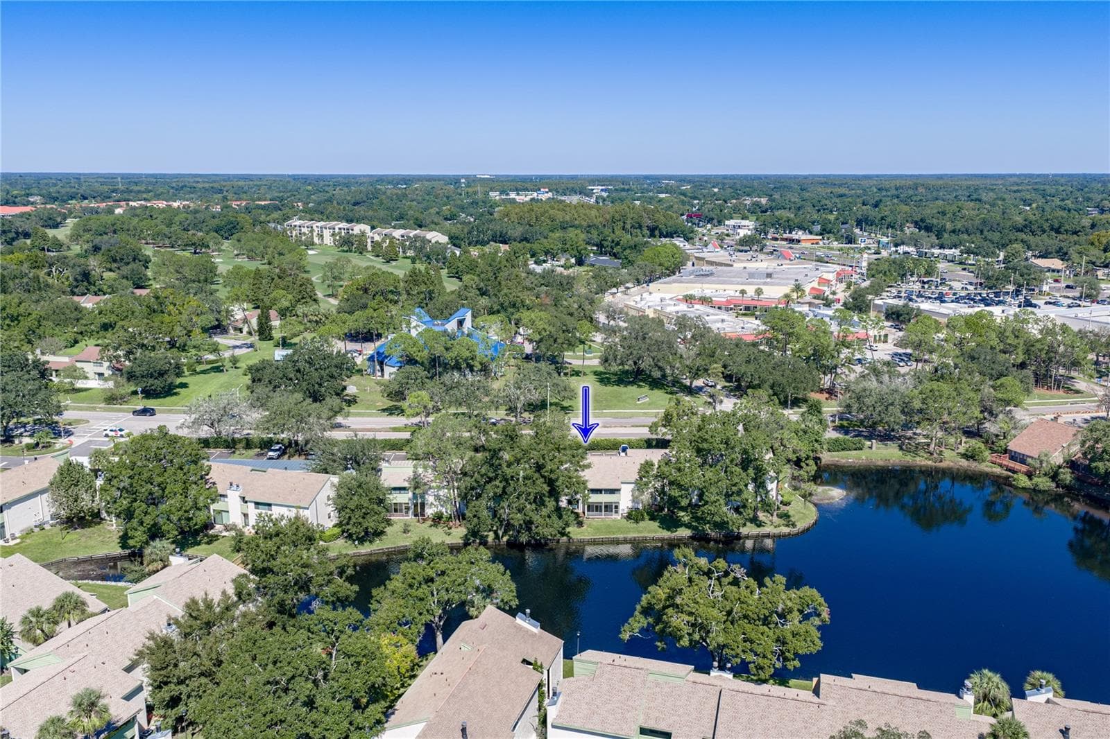 Arial View of Unit and Lake - 4106 PINELAKE LN #101, TAMPA
