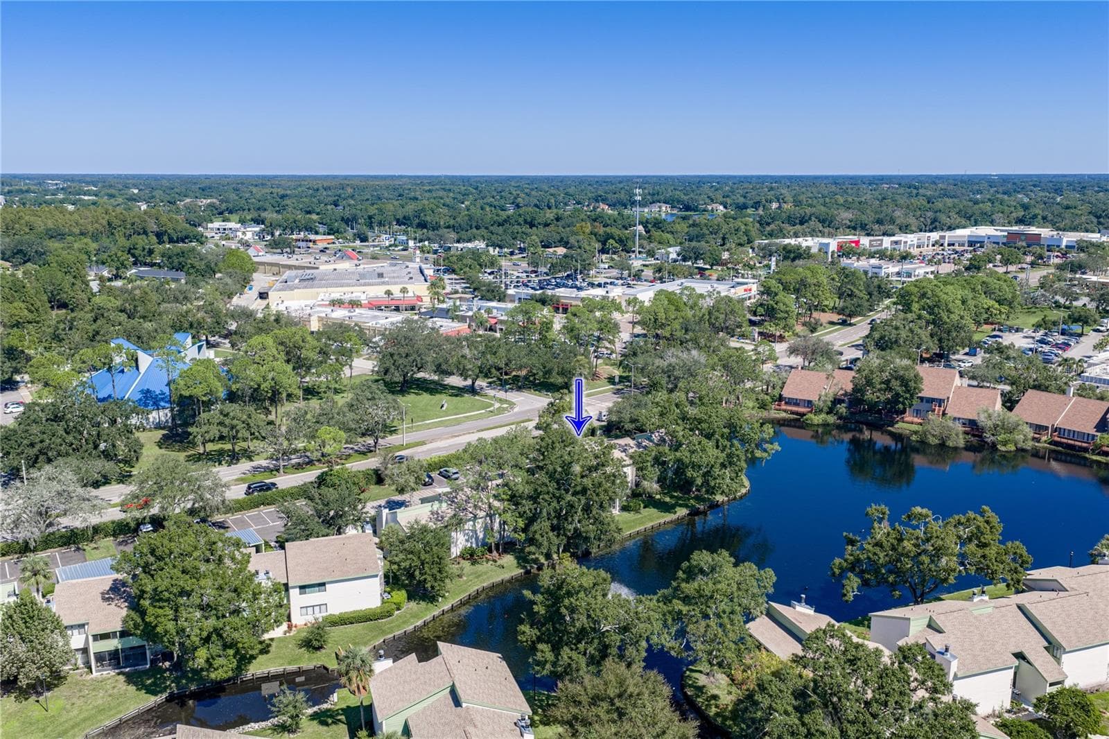Arial View of Unit and Lake - 4106 PINELAKE LN #101, TAMPA