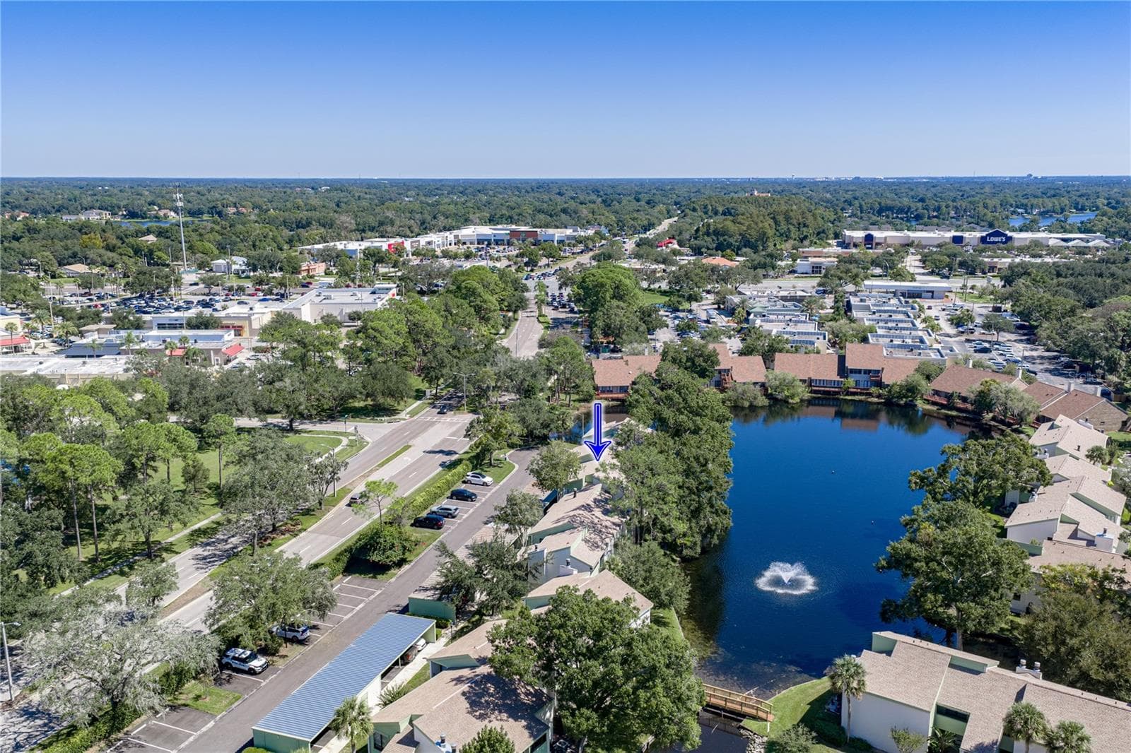 Arial View of Unit and Lake - 4106 PINELAKE LN #101, TAMPA