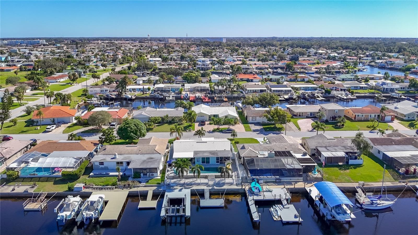 Rear ariel view - 4951 FORECASTLE DR, NEW PORT RICHEY