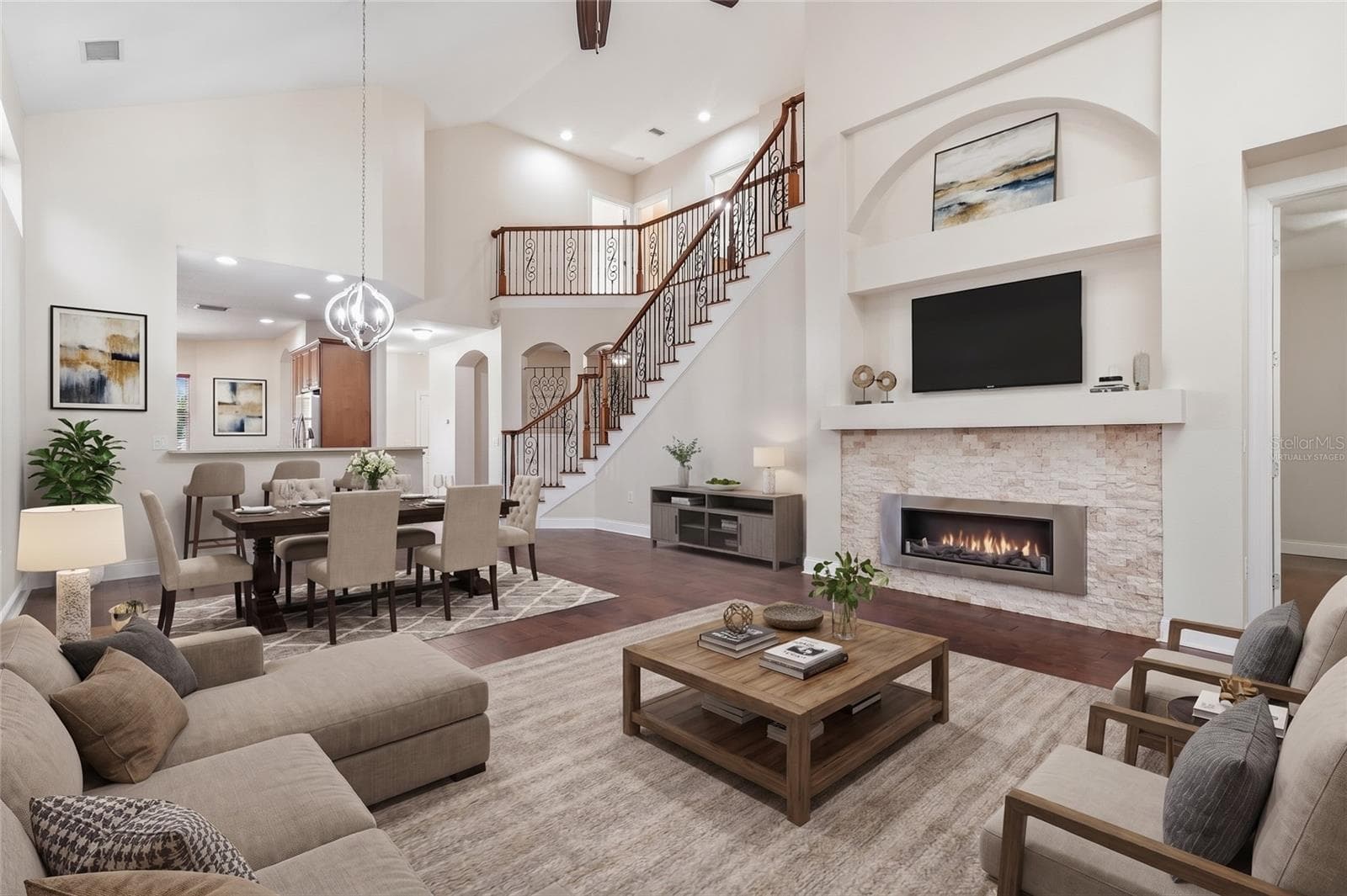 Virtually Staged Living Room/Dining Room Combo - 7323 GABERIA RD, NEW PORT RICHEY