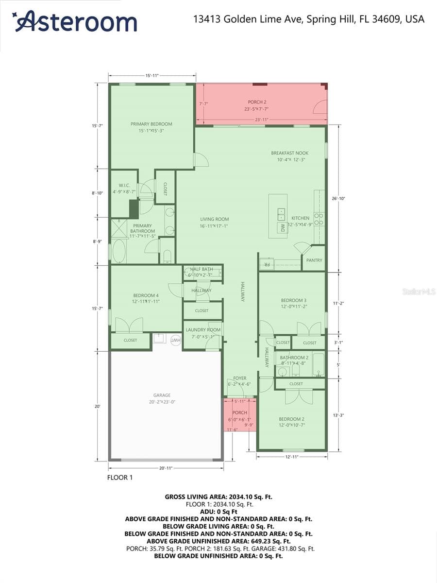 Floor Plan - 13413 GOLDEN LIME AVE, SPRING HILL