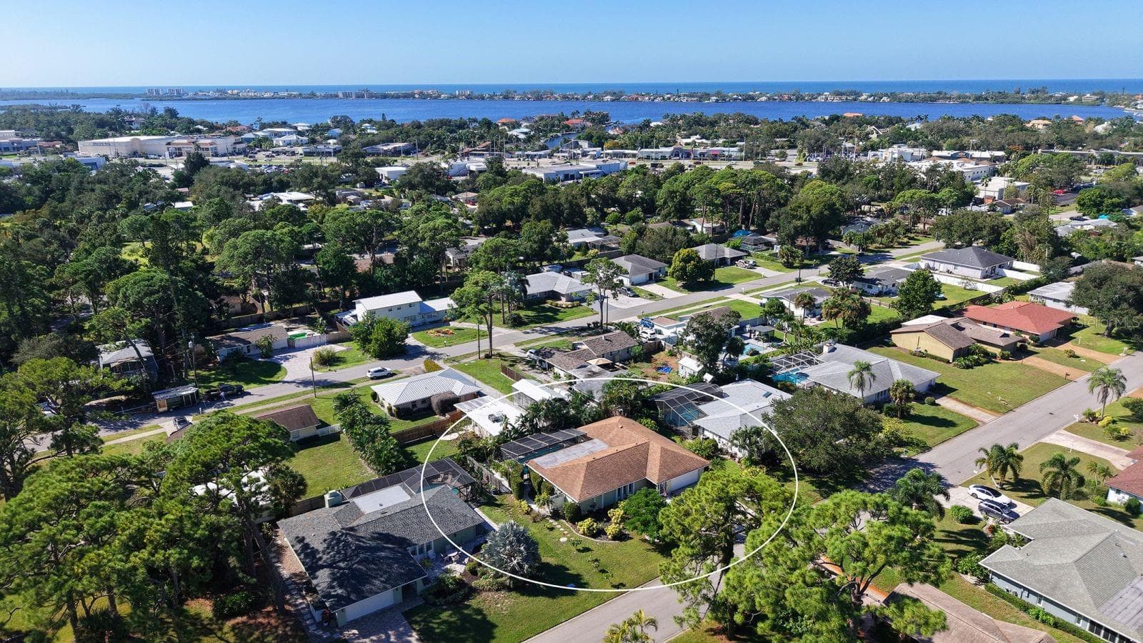 Aerial showing the proximity to South Siesta Key - 2295 PINE VIEW CIR, SARASOTA