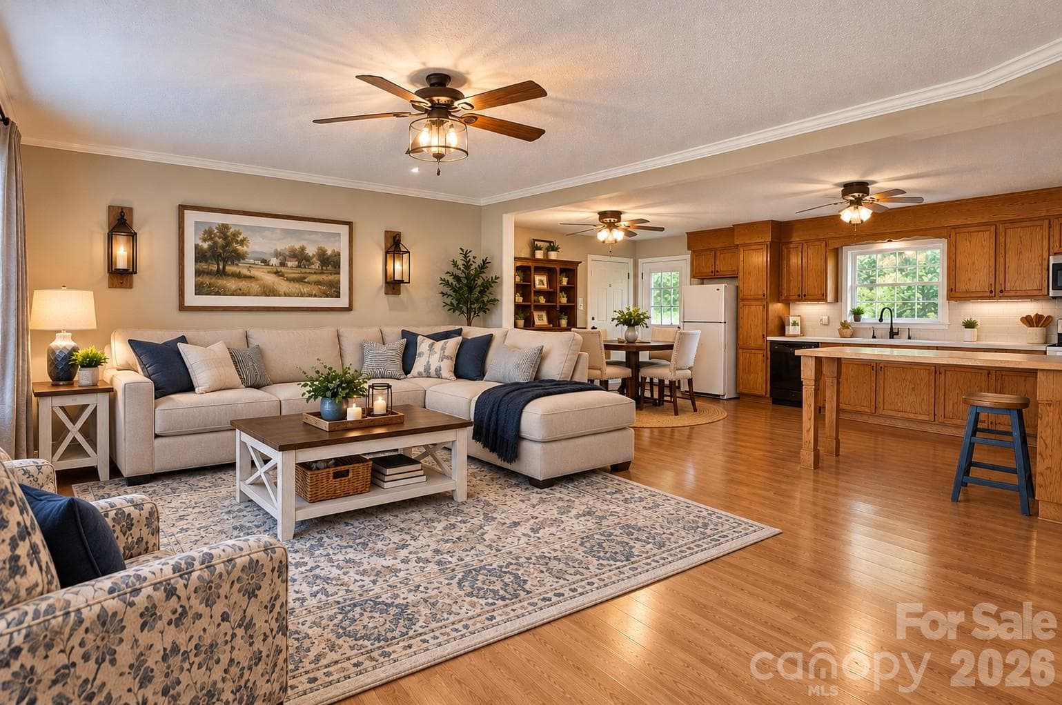 Virtually staged living room - 149 Seeley Drive, Denton