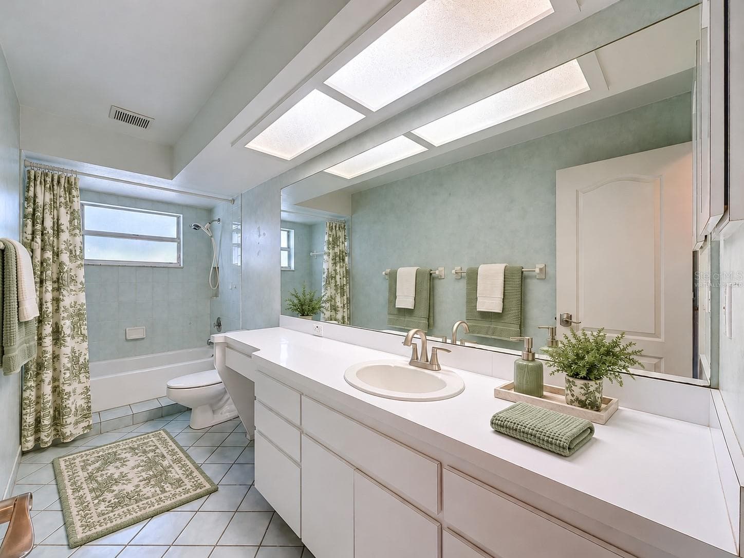 Hall bathroom is large with lots of storage. (virtually staged) - 10074 SLEEPY WILLOW CT, SPRING HILL