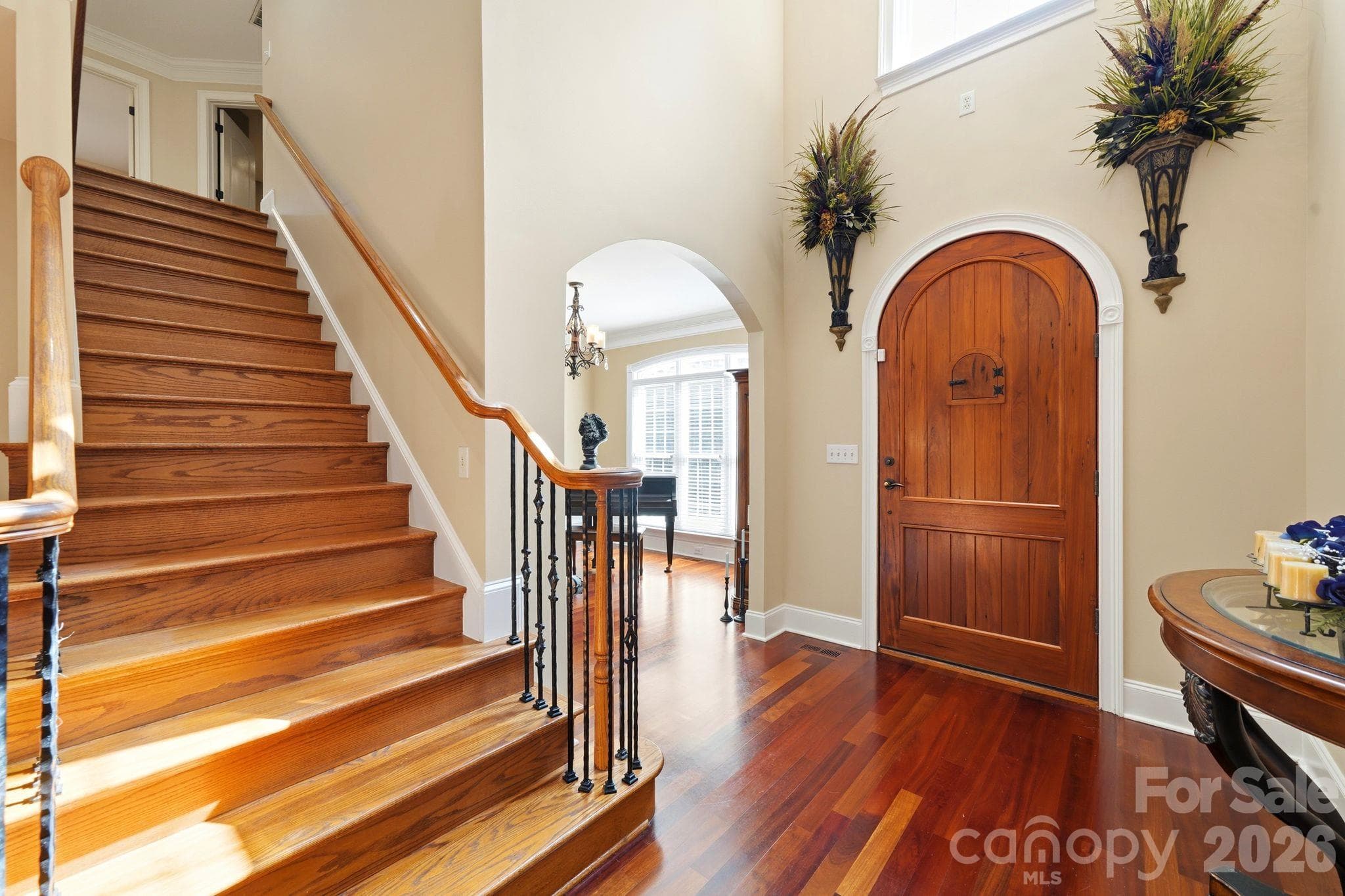 Entry with gorgeous custom front door - 4585 Webbs Chapel Church Drive, Denver