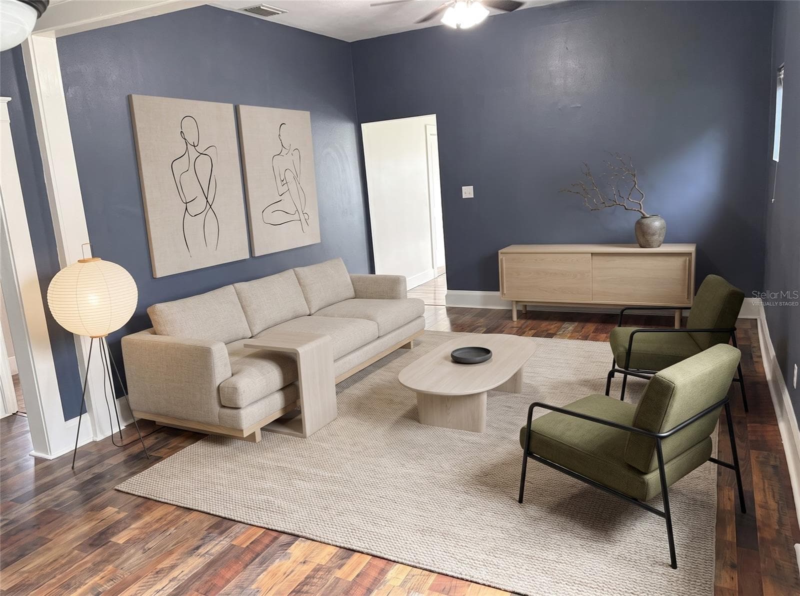 Living room looking toward front of the house "Virtually staged" - 1199 KING AVE, LAKELAND
