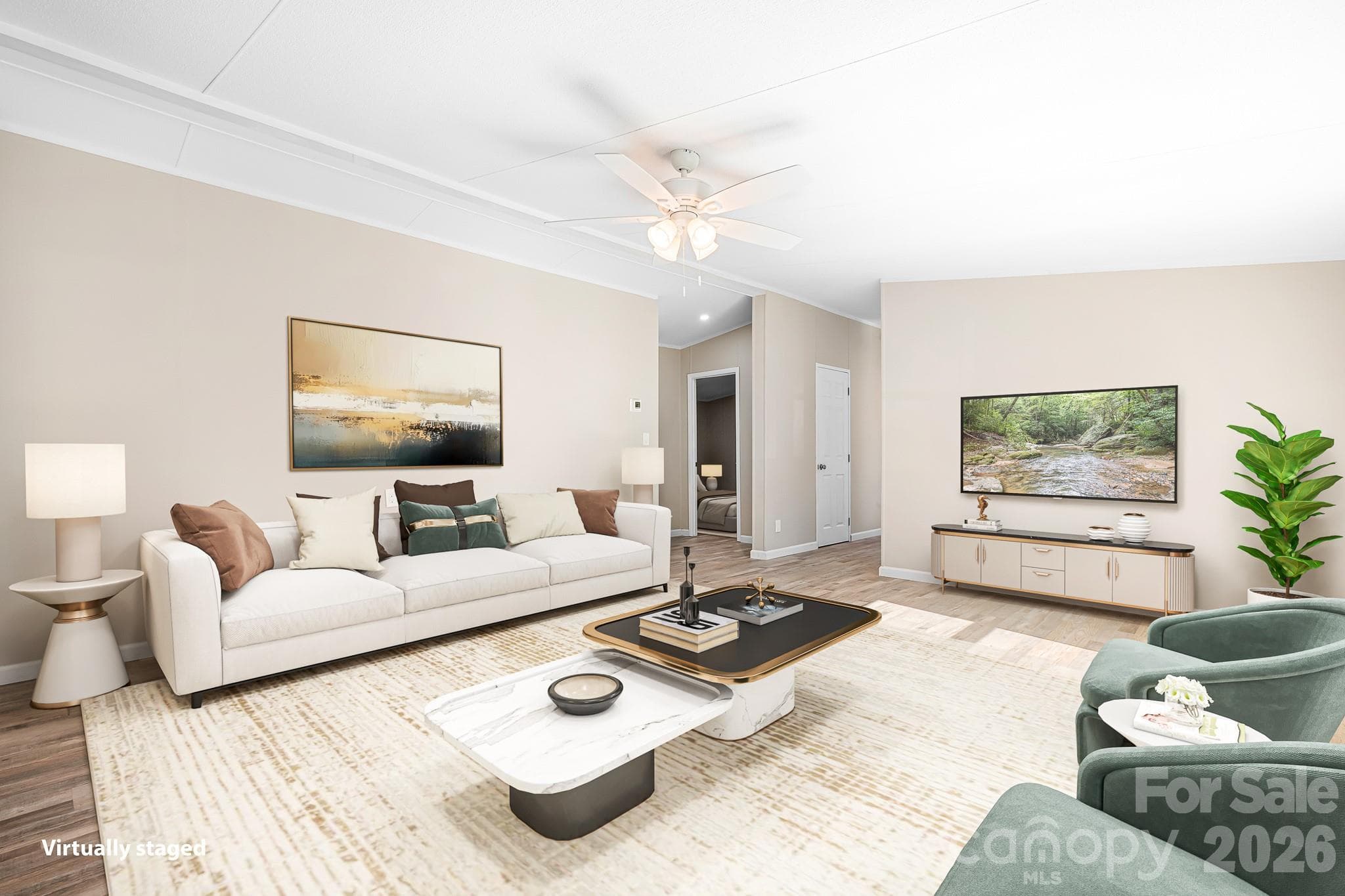 Living Room Virtually staged - 782 Monterey Drive, Iron Station