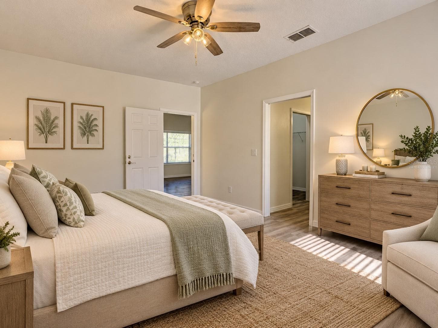 Virtually Staged Master Bedroom - 9013 HEATHLAND CT, MOUNT DORA