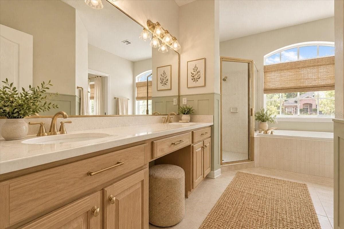 VIRTUALLY RENOVATED PRIMARY ENSUITE BATH - 1731 BROOKSTONE WAY, PLANT CITY