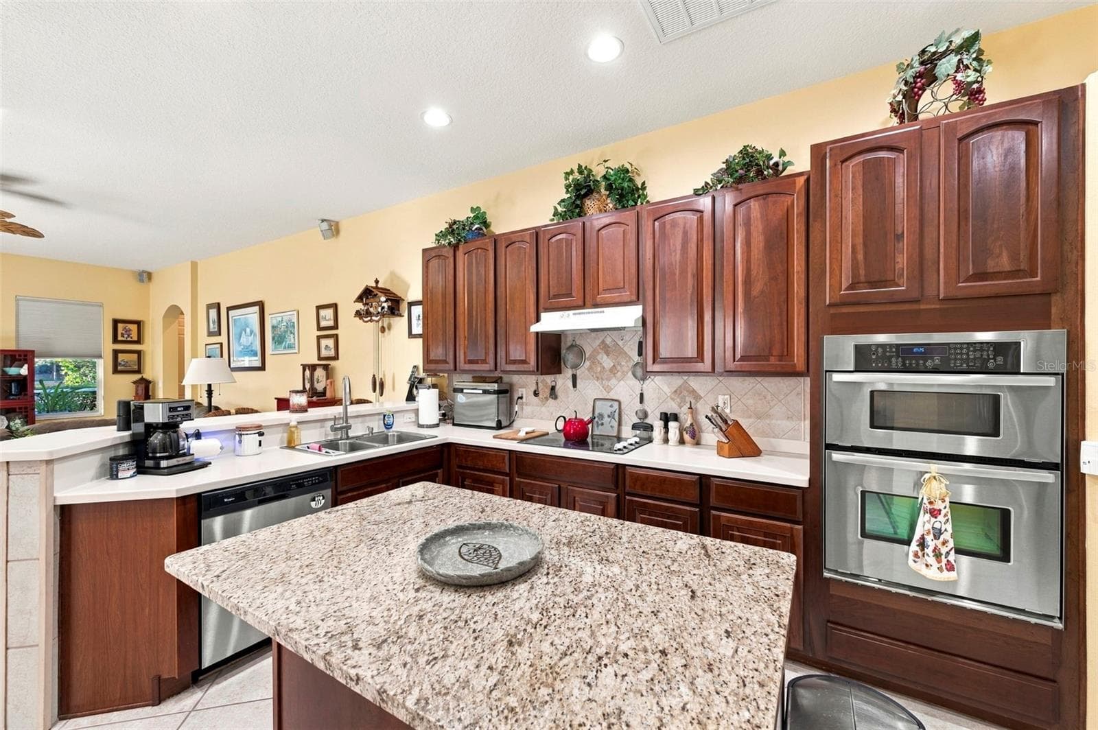 Open concept kitchen - stainless appliances with island - 23442 VISTAMAR CT, LAND O LAKES