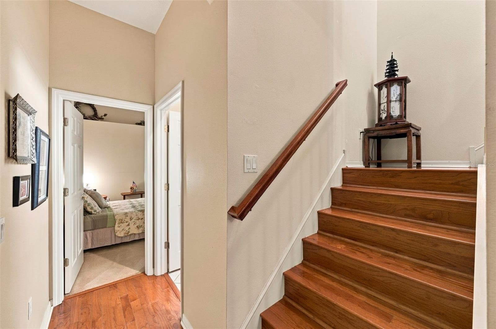 Upstairs - Hardwood stairs - 23442 VISTAMAR CT, LAND O LAKES
