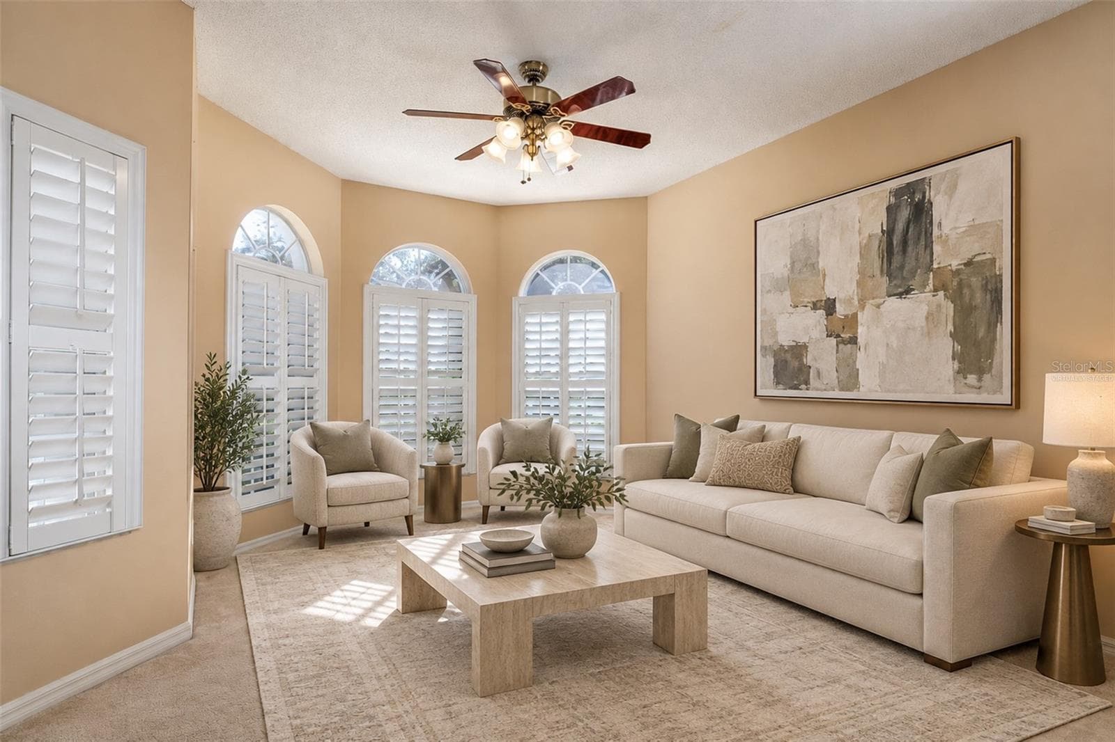 Virtually Staged Front Living Room - 2410 SIWARD AVE, ORLANDO