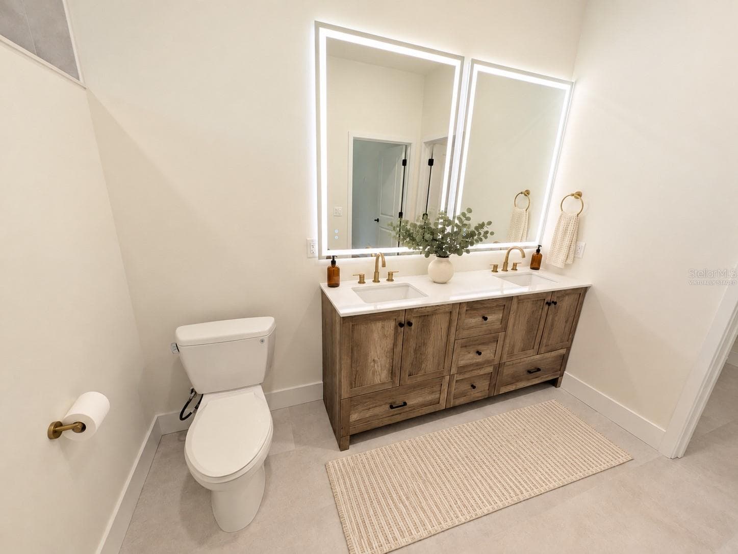 Primary bathroom Virtually staged - 2748 GLENWOOD AVE, NEW SMYRNA BEACH