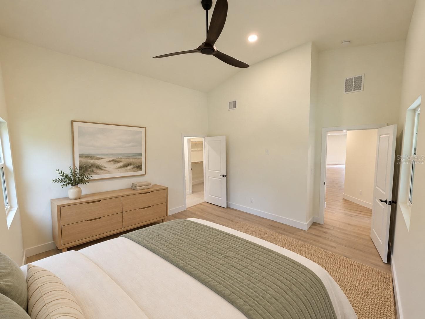 Primary Bedroom Virtually staged - 2748 GLENWOOD AVE, NEW SMYRNA BEACH