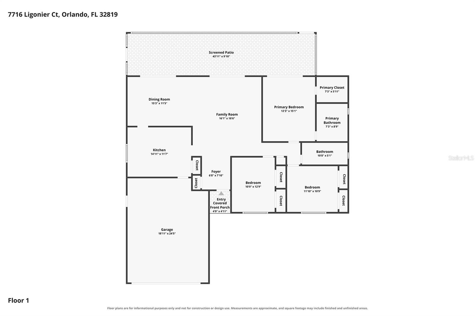 Floor Plan - 7716 LIGONIER CT, ORLANDO
