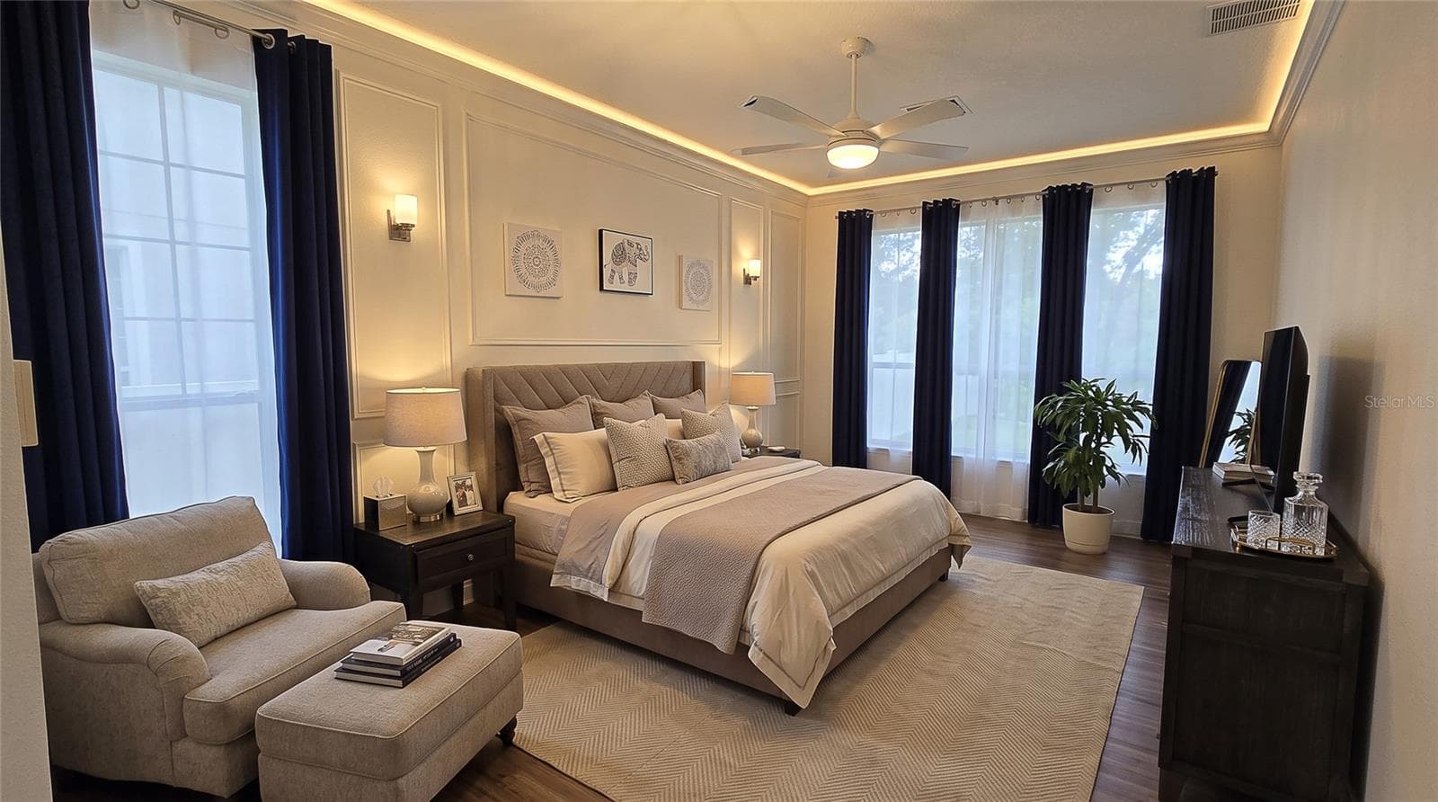 Virtual staged master bedroom - 2141 WILD TAMARIND BLVD, ORLANDO