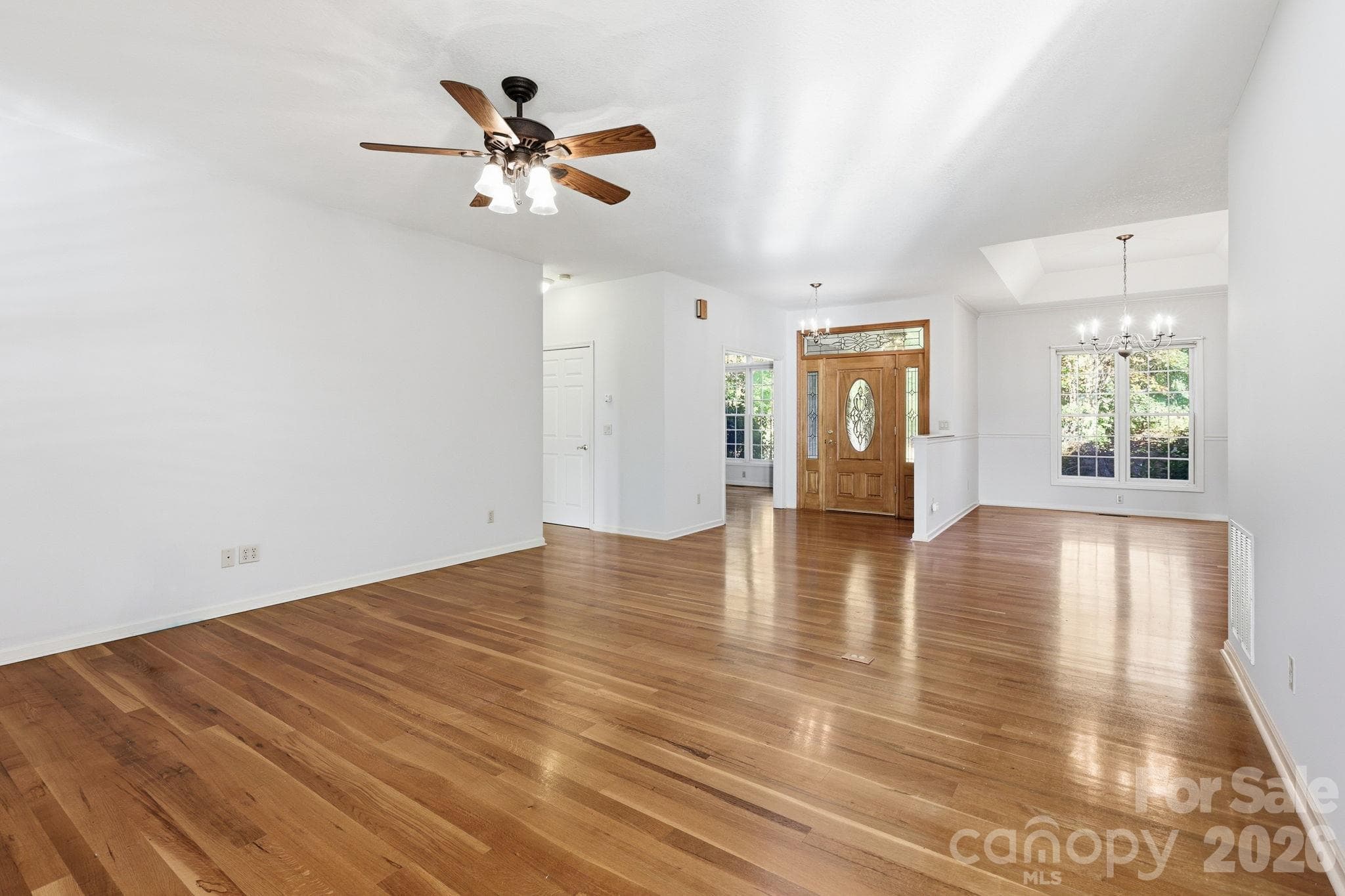 Living Room Open Floor Plan View into Dinning and Home Office - 17 Ashton Forest Court, Hendersonville