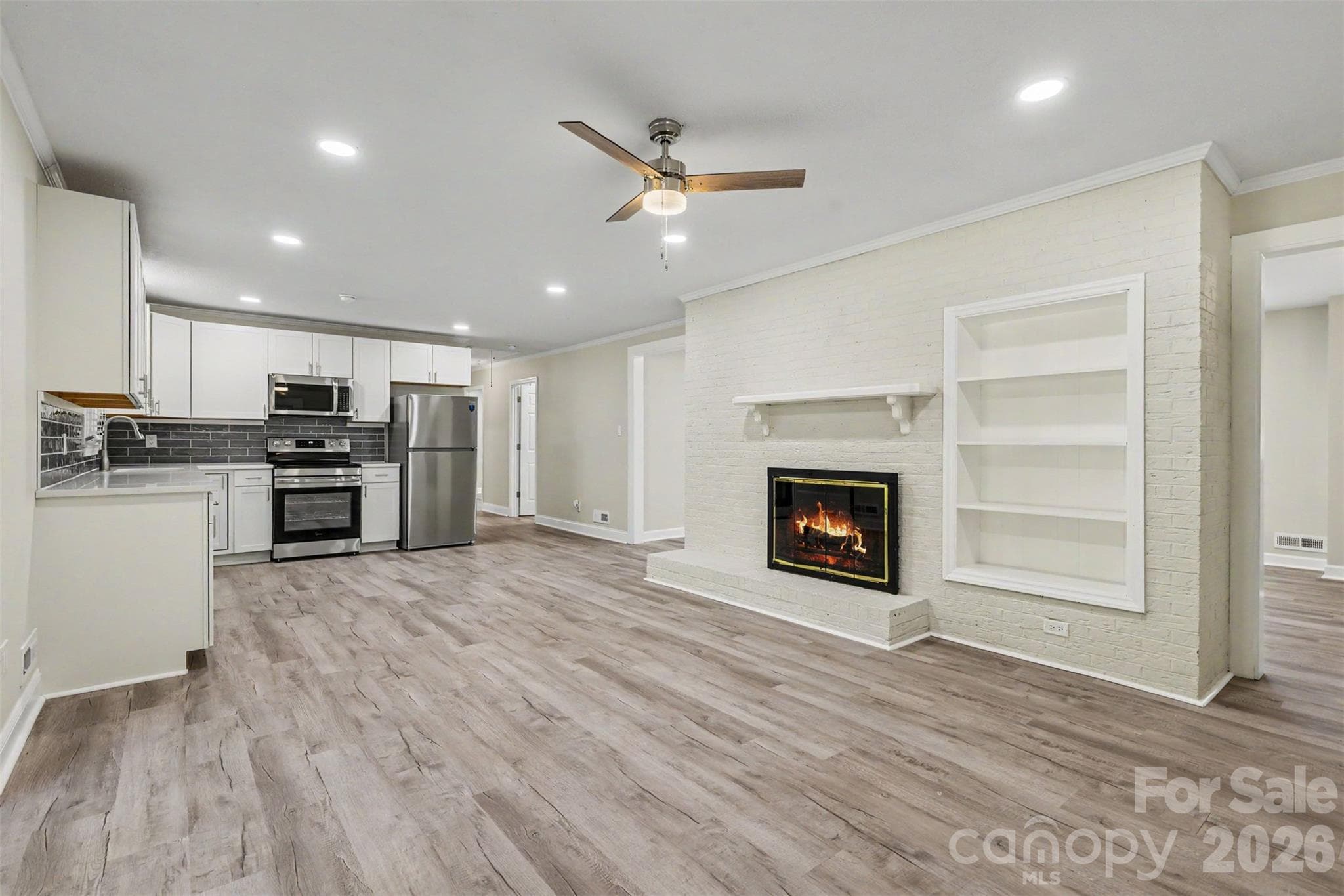 Great room view of kitchen - 519 Amon Lane, Pineville