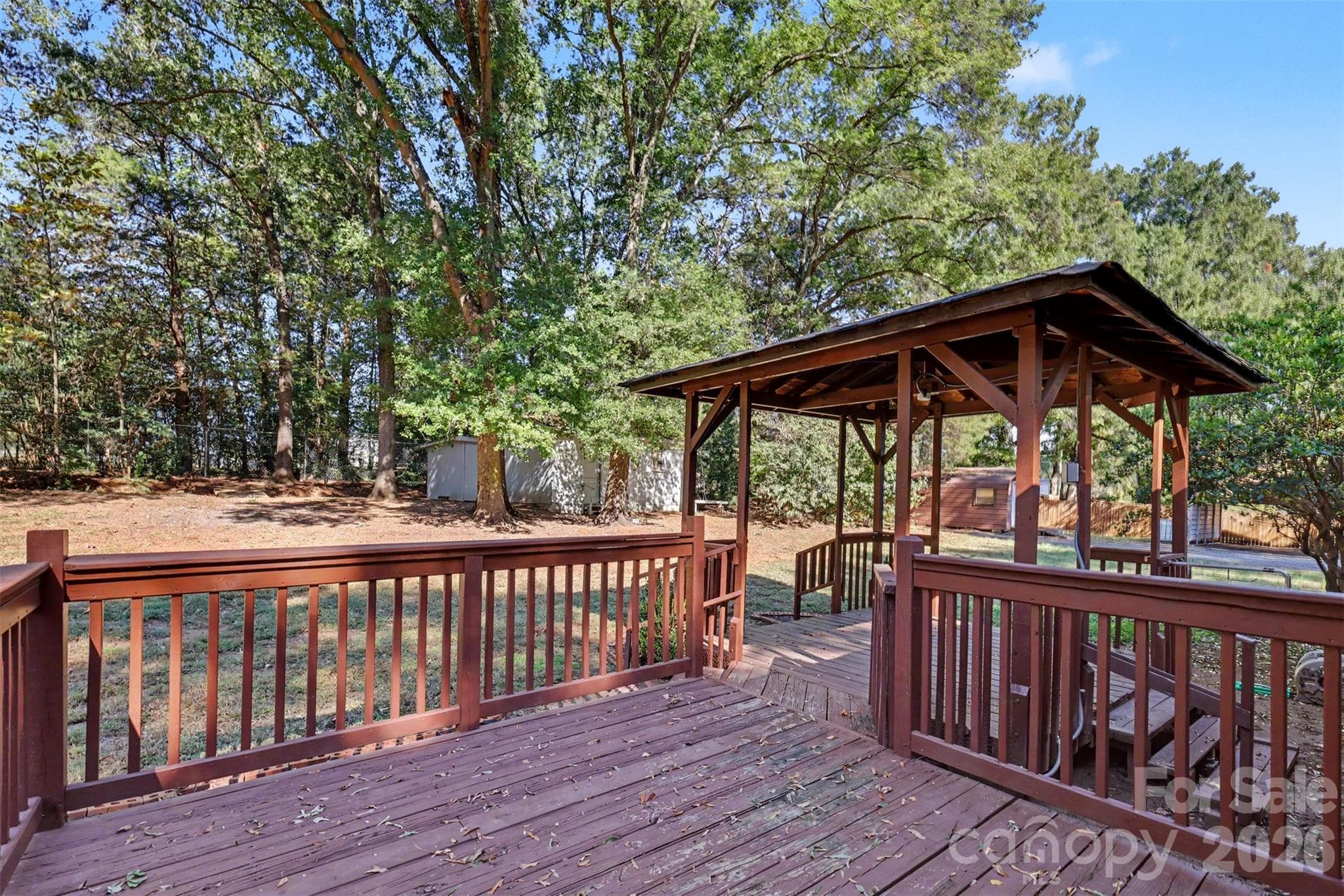 Backyard deck - 519 Amon Lane, Pineville