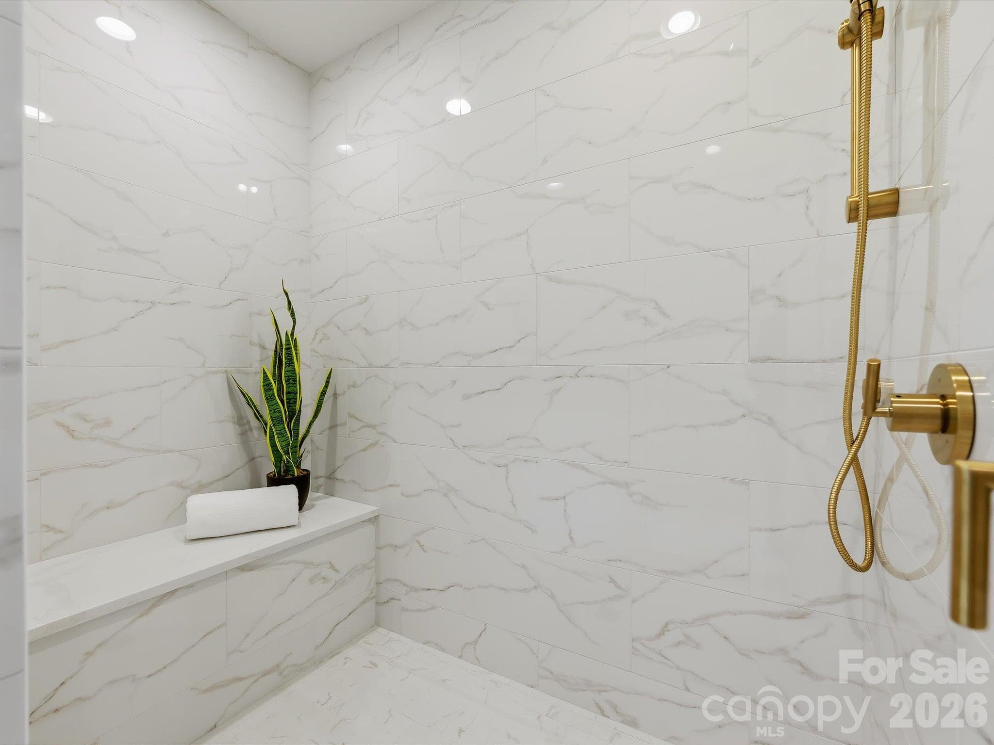 Primary shower - 5401 Lancelot Drive, Charlotte