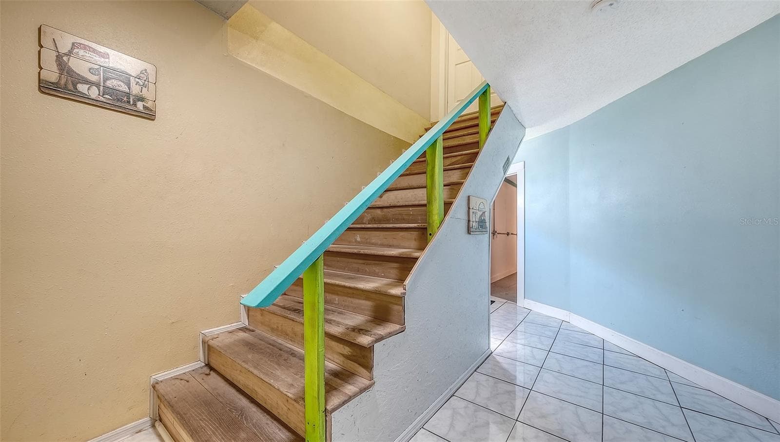 Unit B, entry hallway and stairs to Unit B. - 2514 AVENUE B, BRADENTON BEACH