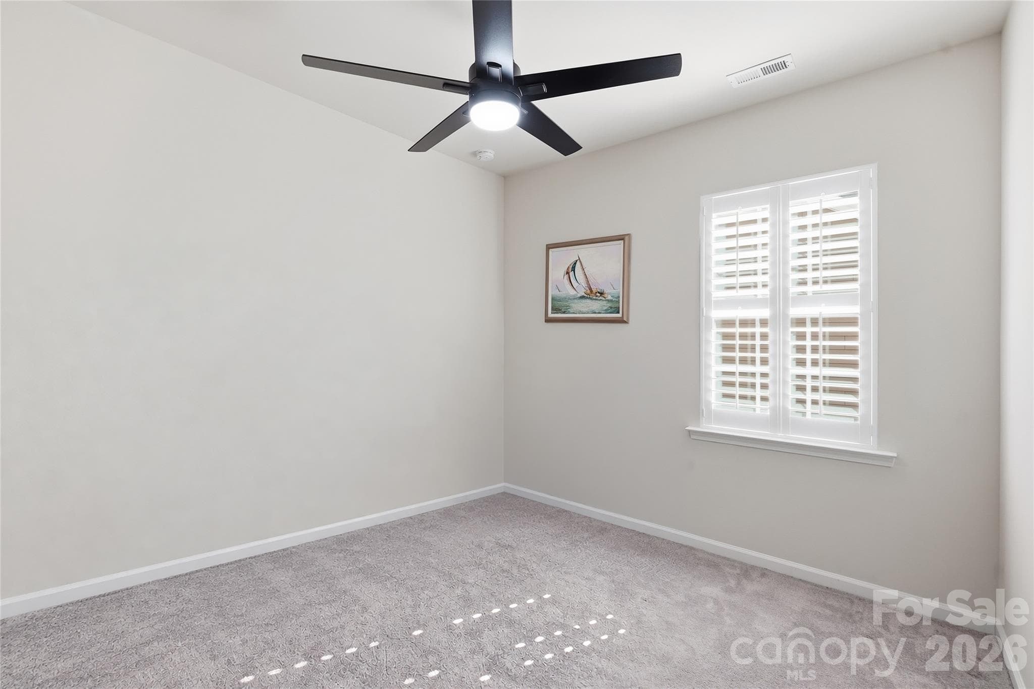 Bedroom #3 with upgraded ceiling fan - 3162 Windhaven Lane, Tega Cay