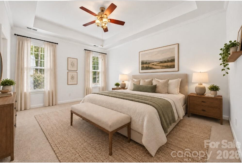 Virtual Staging - Primary Bedroom - 3173 Pine Bluff Way, Indian Land