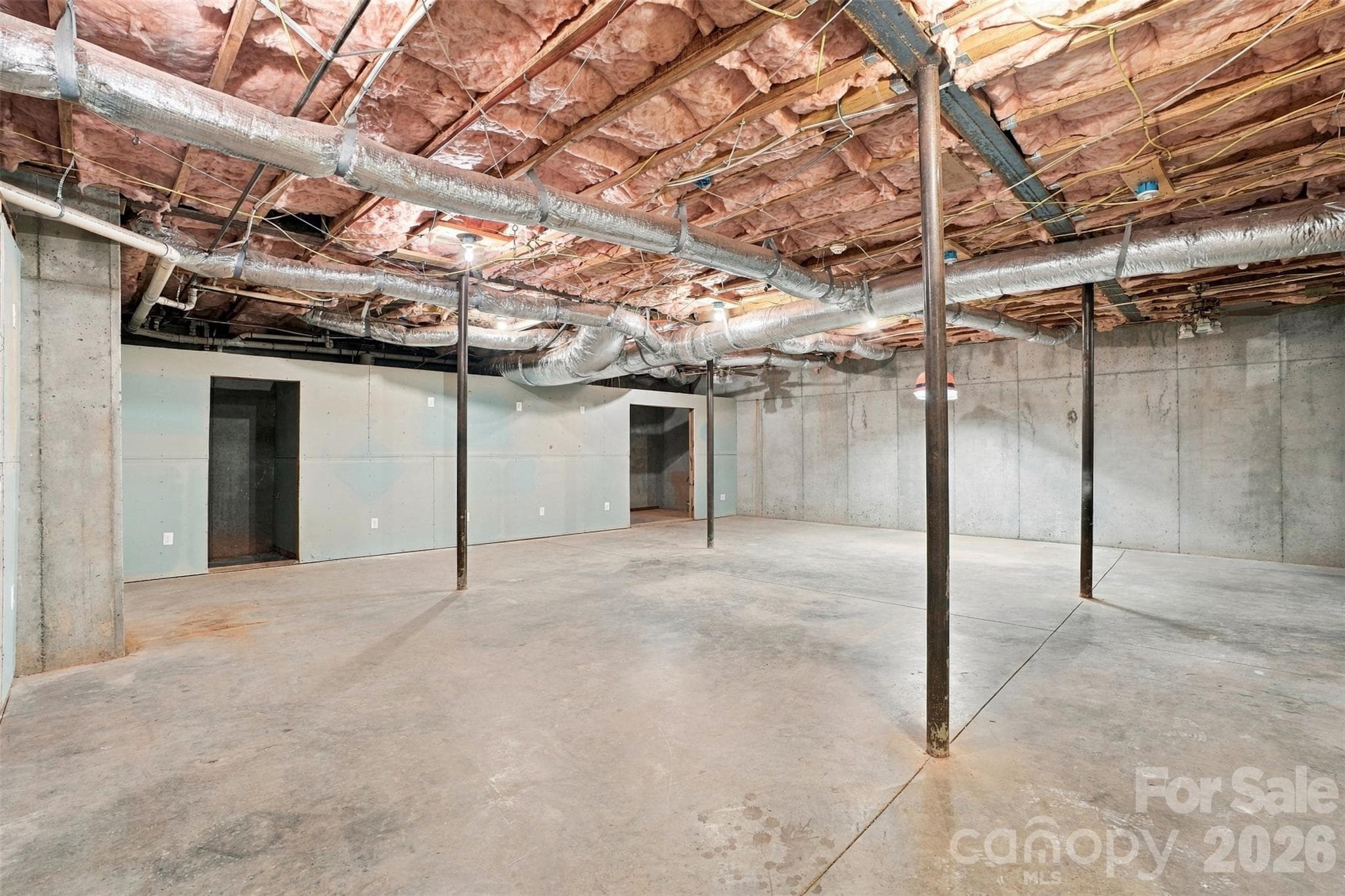 Basement with drywall, ready for your vision - 380 Laurel Hill Road, Indian Land