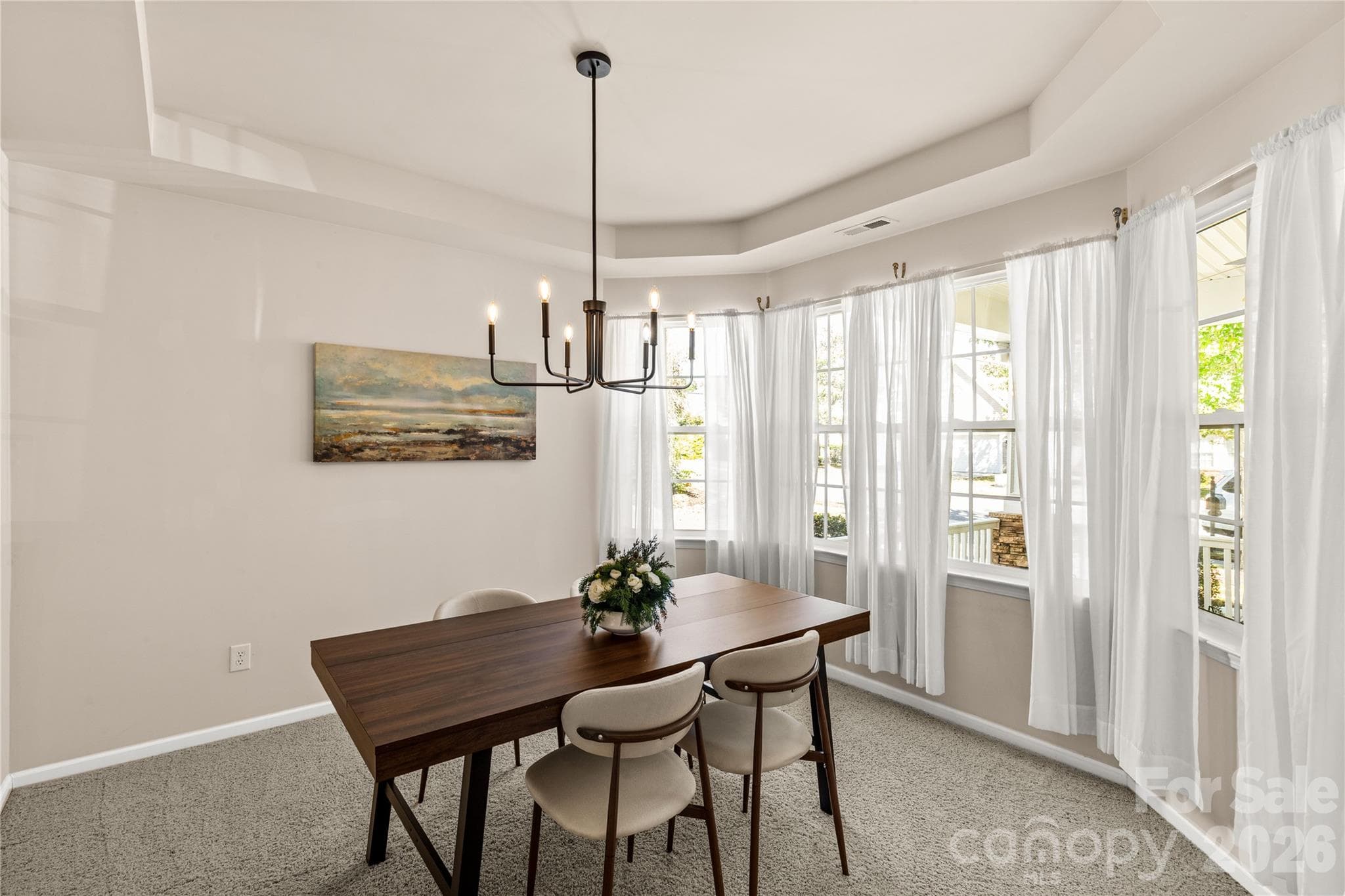 Dining Room with beautiful windows - 3820 Planters Watch Drive, Charlotte