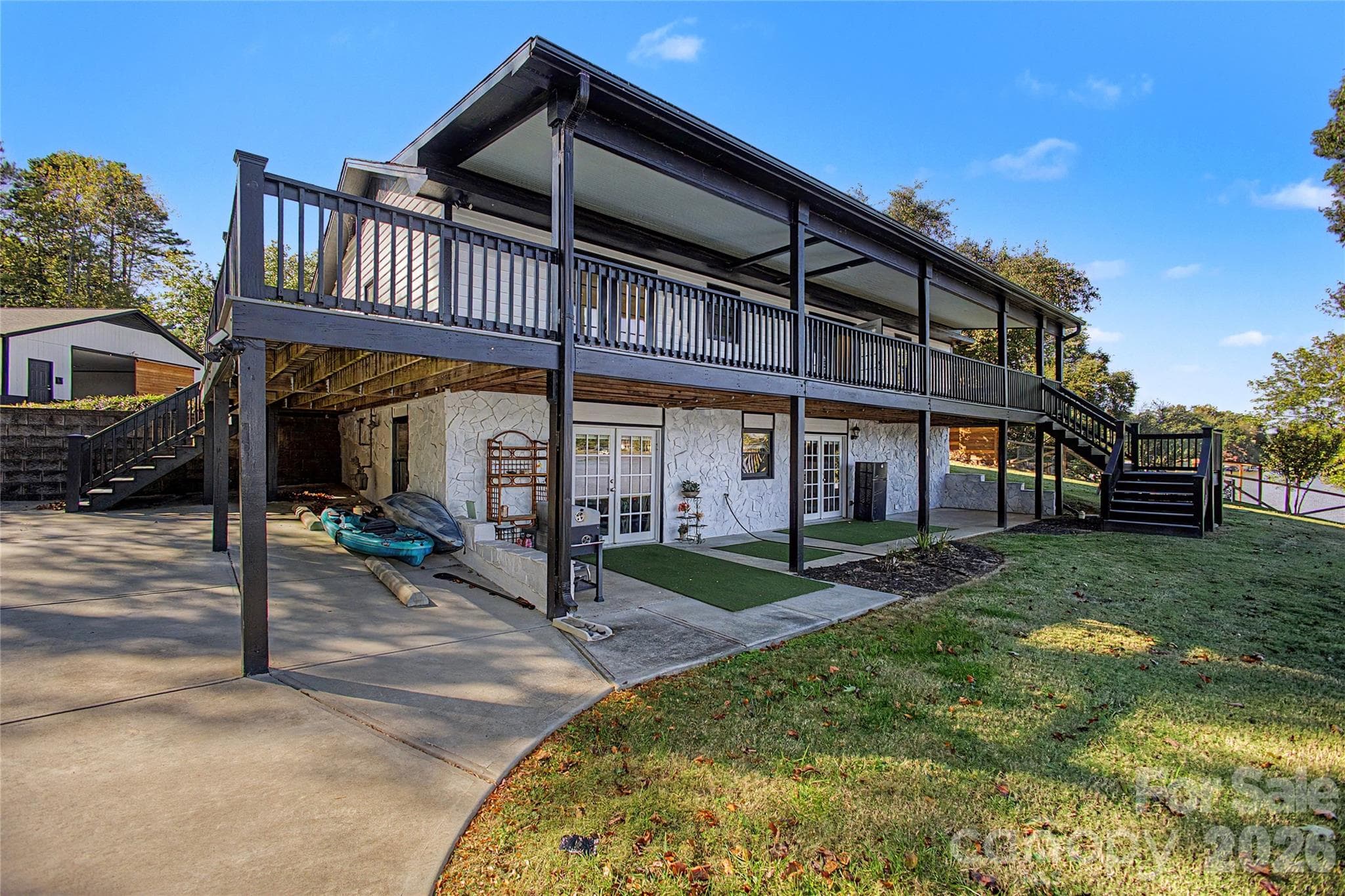 Rear view of the porch. Beautiful views of the backyard and water from here. - 3121 Lakeside Circle, Belmont