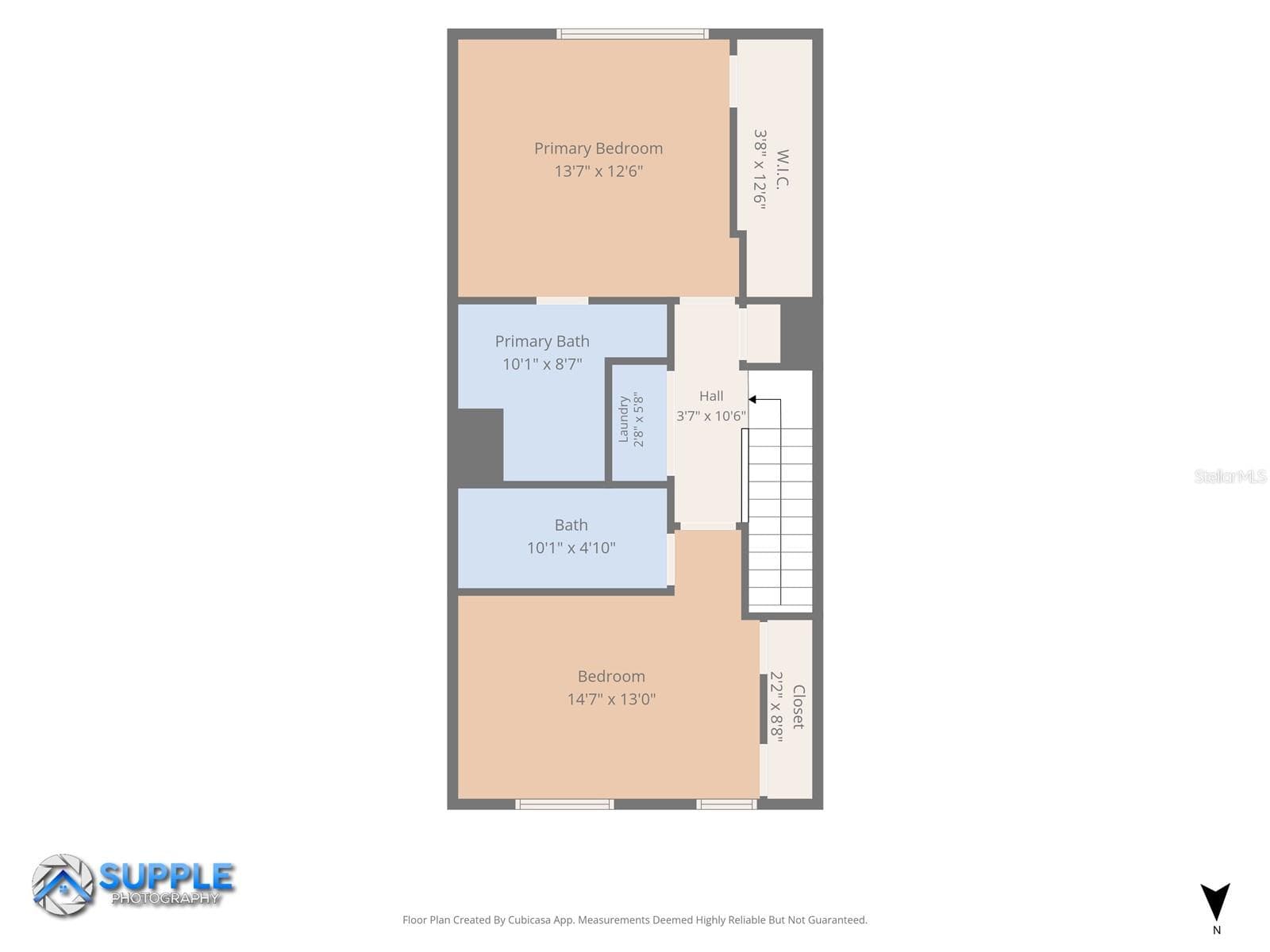 Third floor plan with room measurements. Measurements are approximate; buyer to verify. - 3181 BAYSHORE OAKS DR, TAMPA