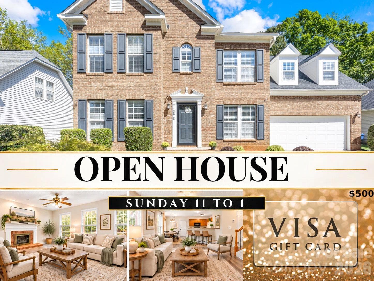 Raffling a 500 Visa Gift Card - 13615 Edgetree Drive, Pineville