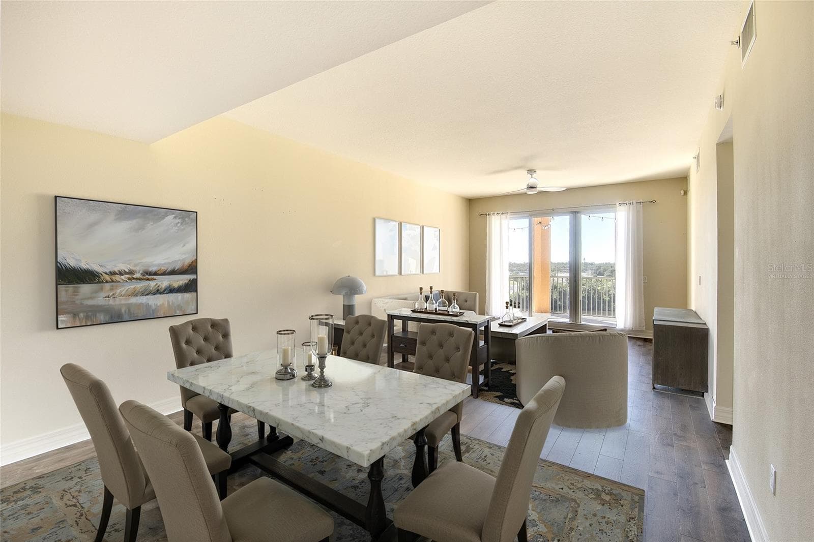 Virtually Staged Living Room looking out to the water - 1921 MONTE CARLO DR #603, SARASOTA