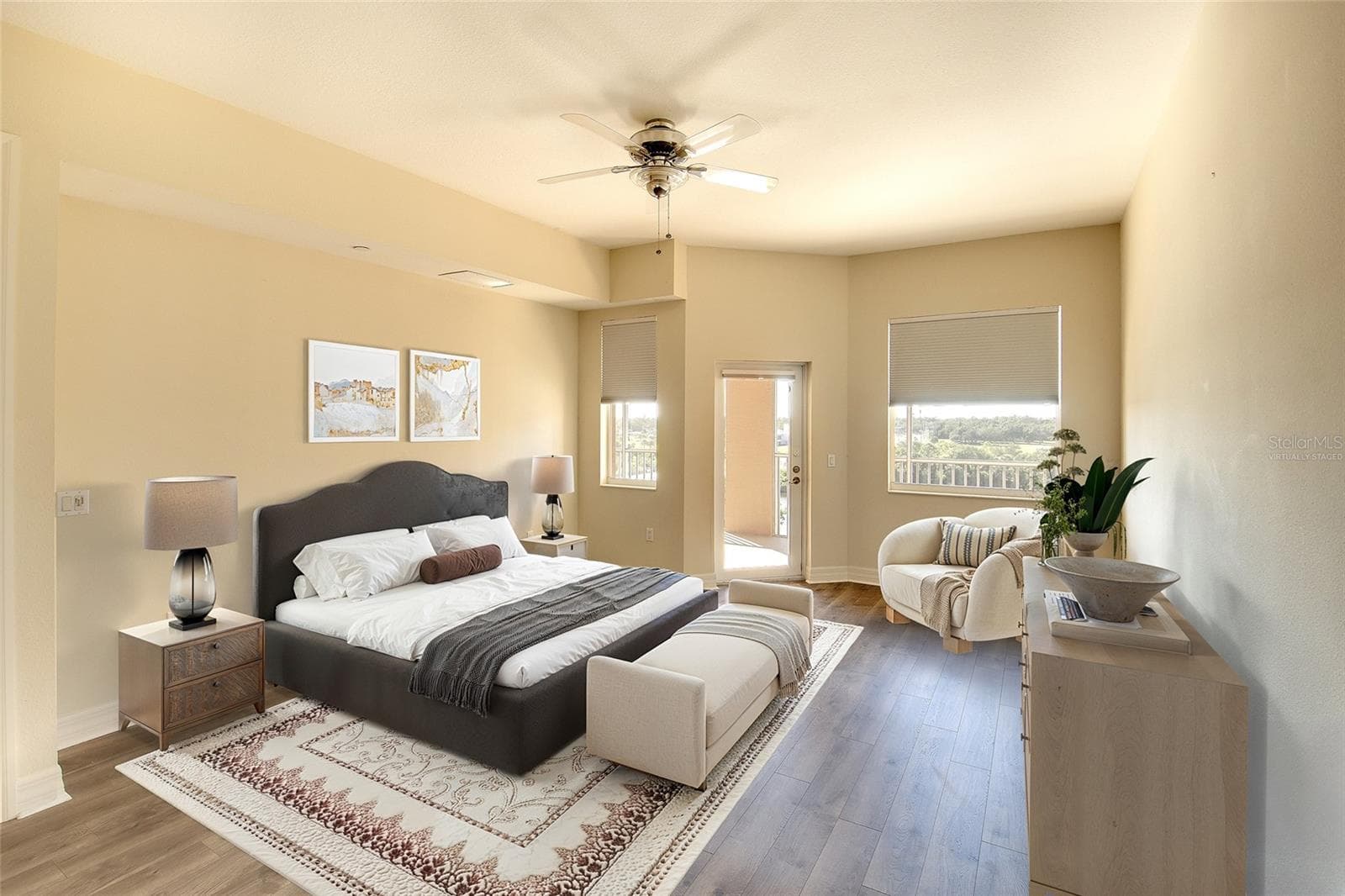 Virtually staged primary bedroom - 1921 MONTE CARLO DR #603, SARASOTA