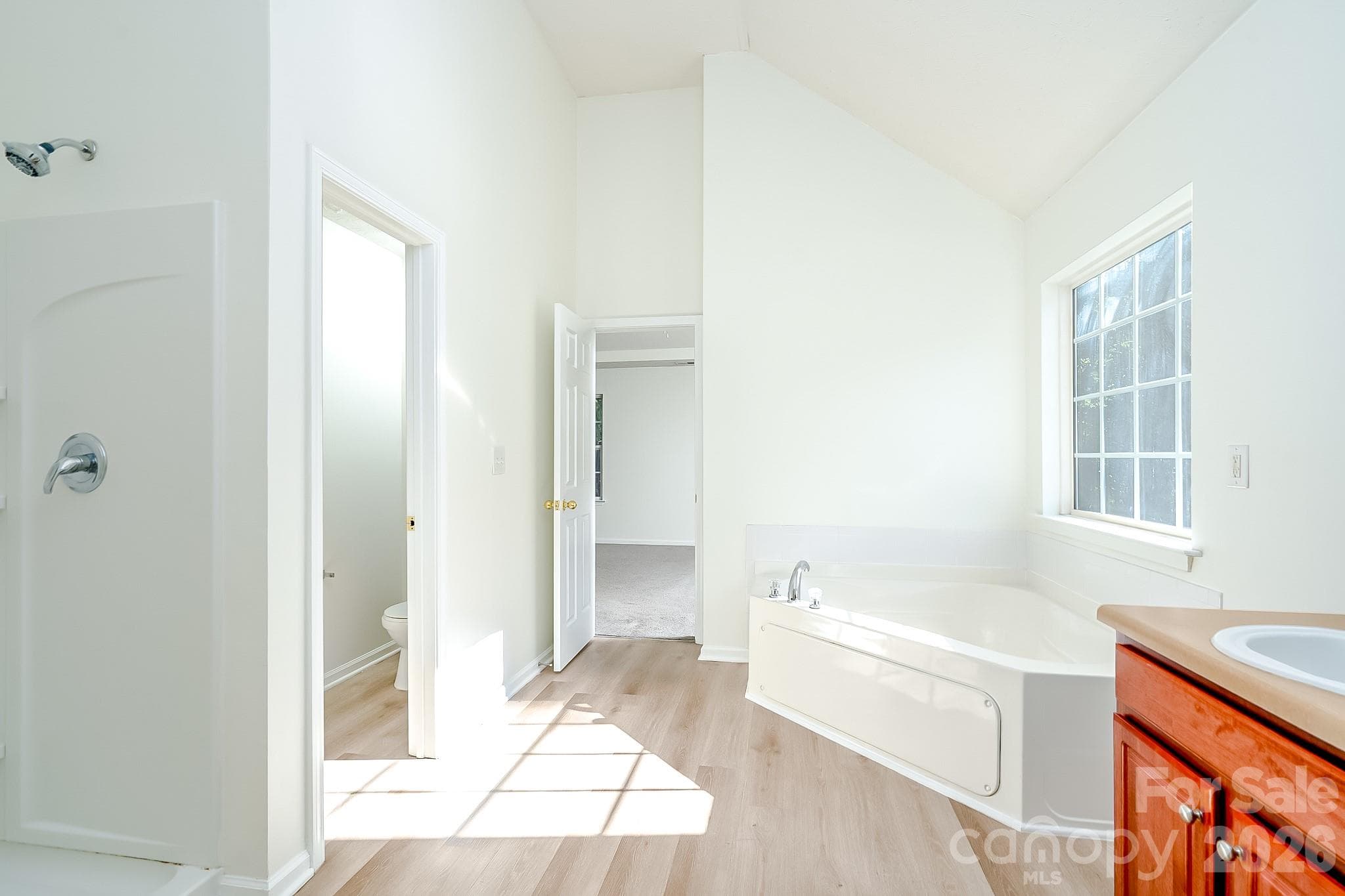 Primary bathroom with garden tub and separate shower - 5124 Eagle Creek Drive, Charlotte