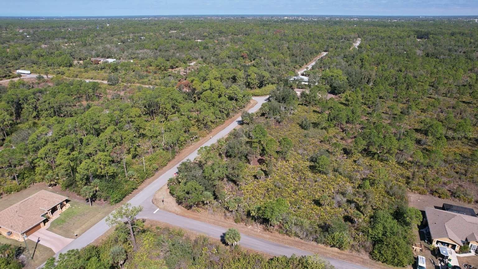 Aerial view of the lot and surrounding roads. - 1262 SANFORD ST, PORT CHARLOTTE