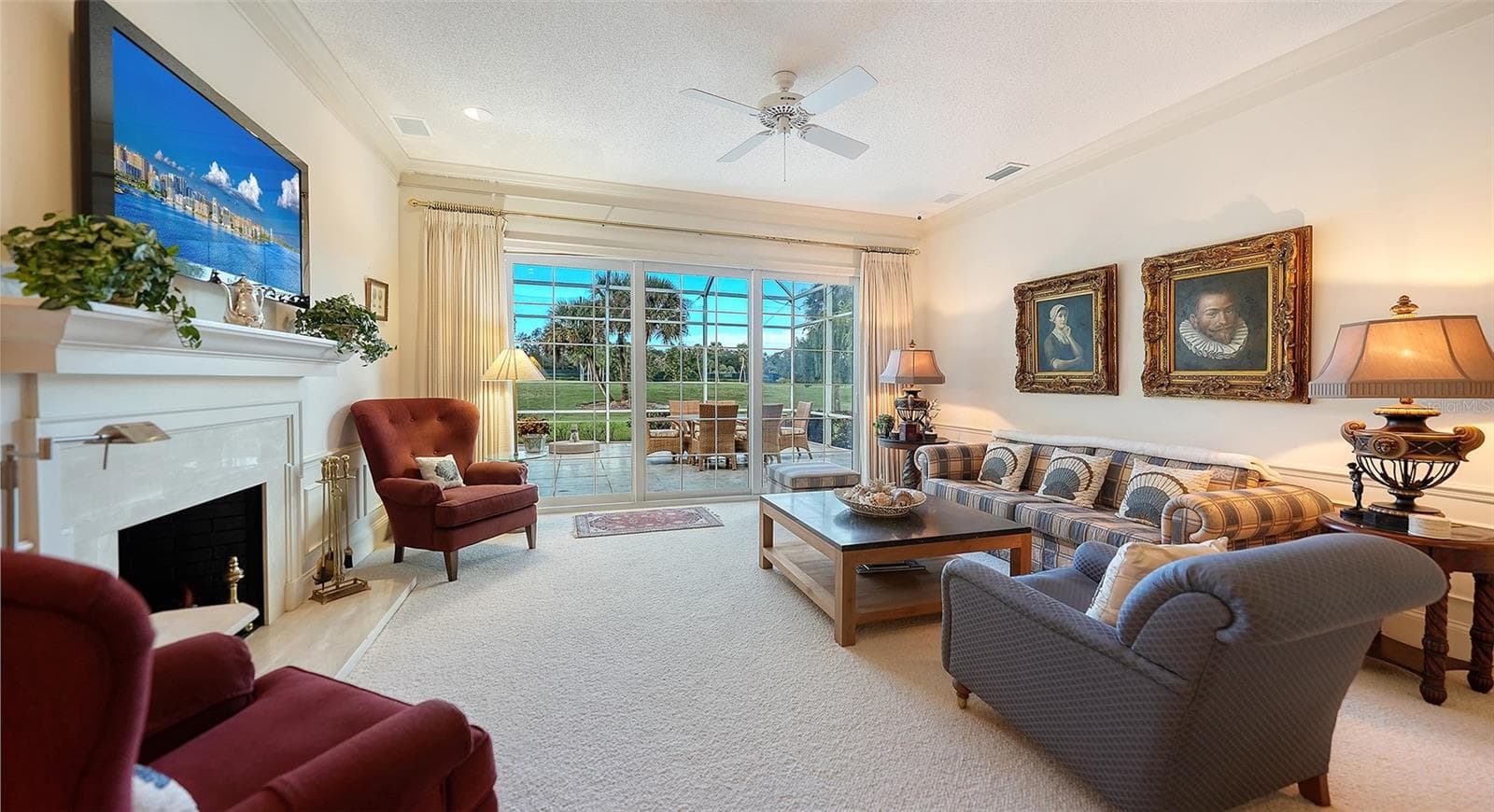 Spacious Living Room w/Wood-Burning Fireplace - 227 SAINT JAMES PARK, OSPREY