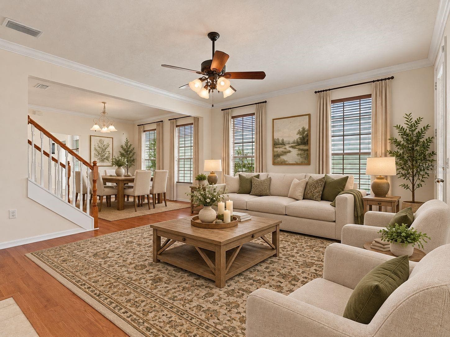 Virtually Staged - Living Room & Dining Room - 11644 NW 18TH PL, GAINESVILLE