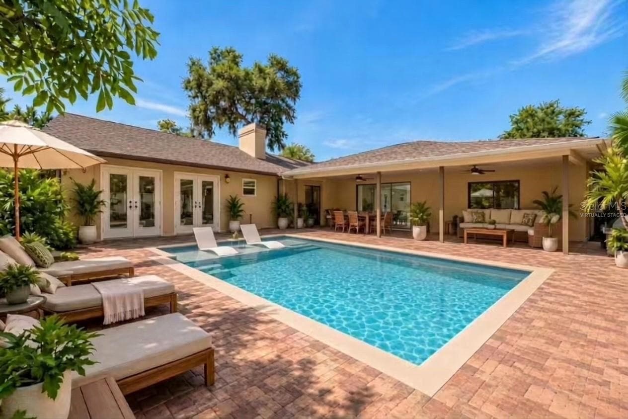 Virtually staged concept for backyard pool addition. - 1105 DEER RUN PL, VALRICO