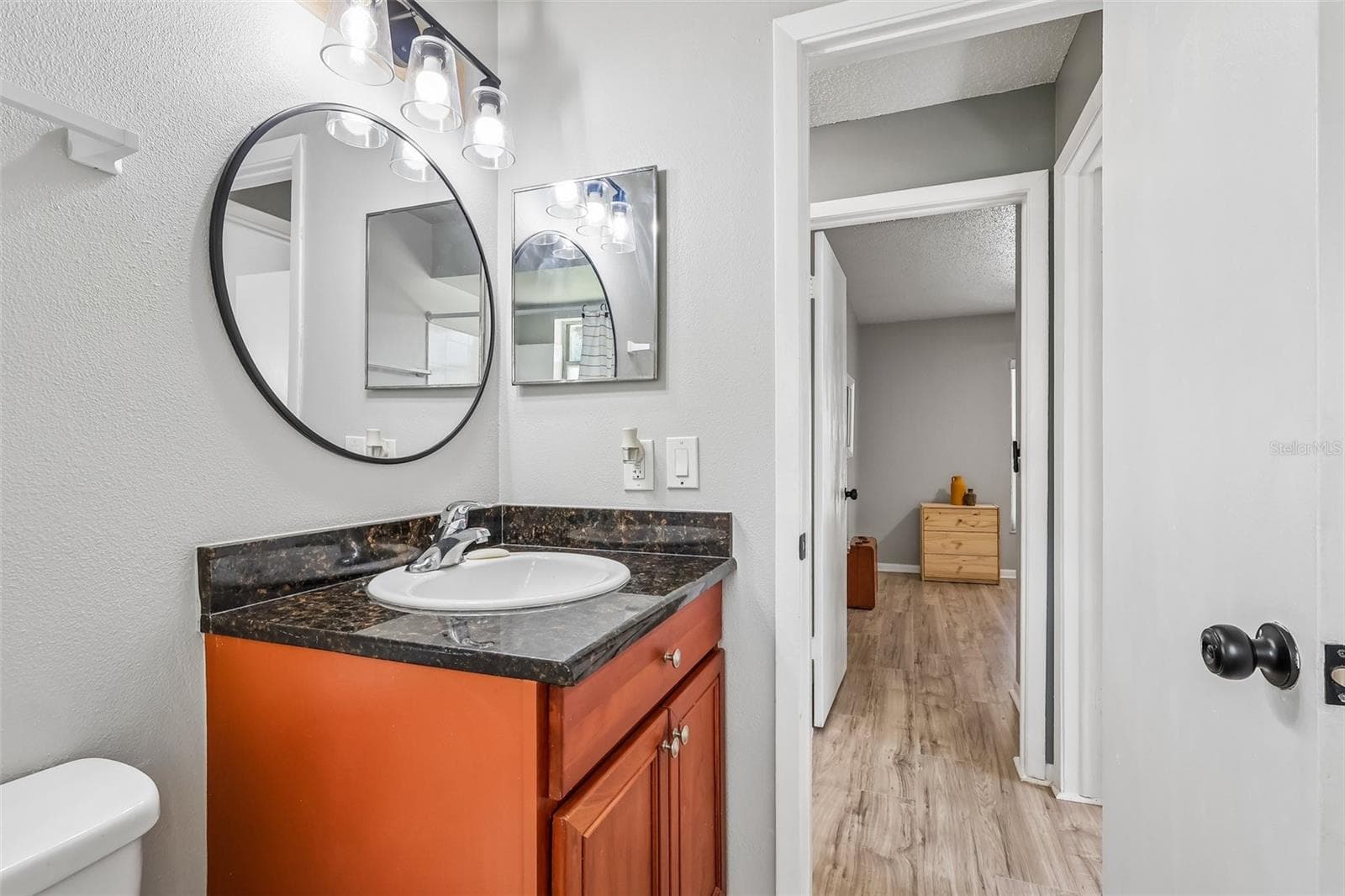 The guest bathroom also has a wall cabinet for extra storage - 1332 BOREAS DR, ORLANDO