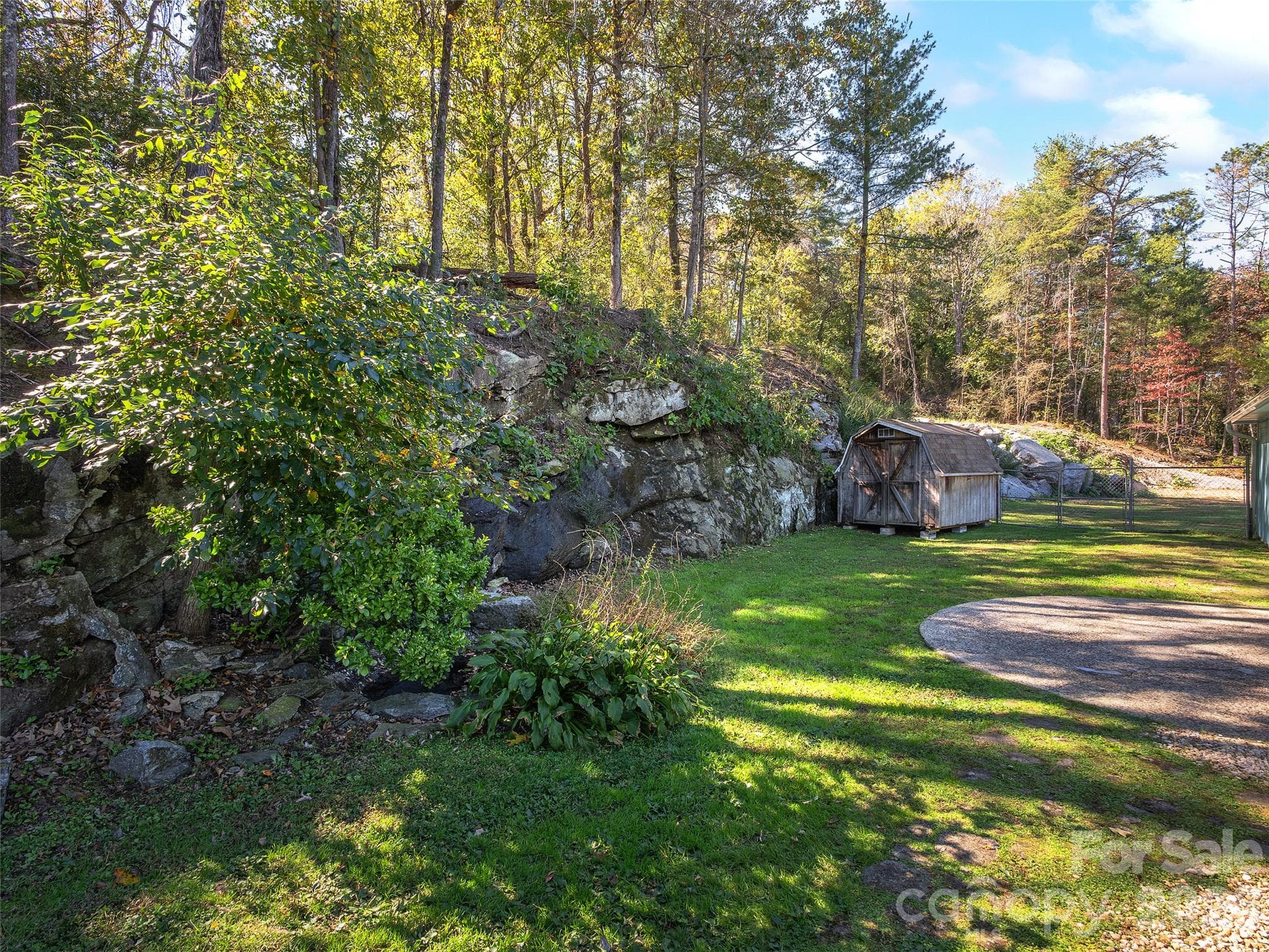 Back yard with large patio and room for entertaining - 110 Shelly Drive, Hendersonville