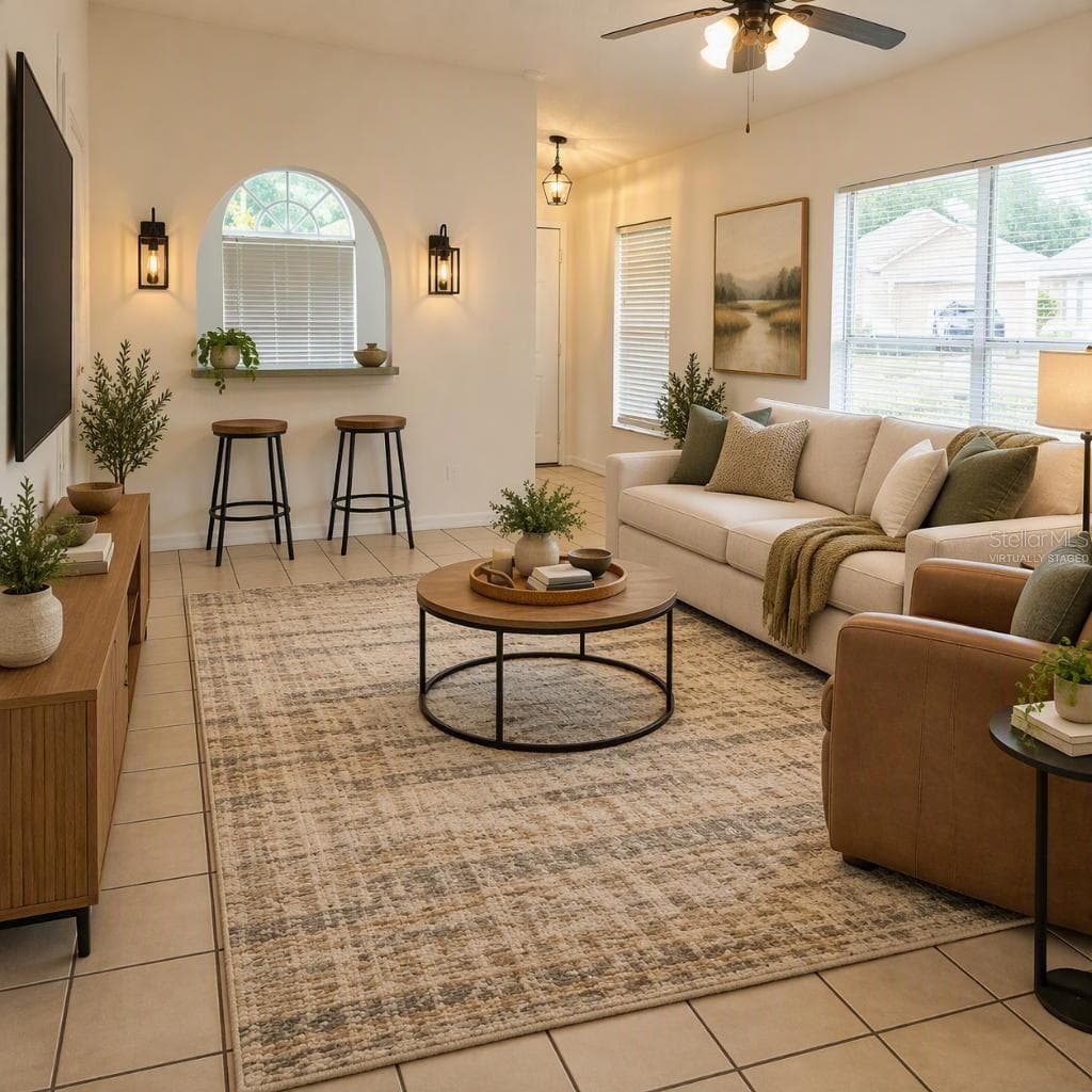 Virtually Staged livingroom - 2160 EOLA CT, OVIEDO